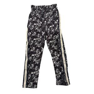Scotch & Soda Poolside Satin Hi Waist Joggers Floral Chocolate Brown Pockets, XS